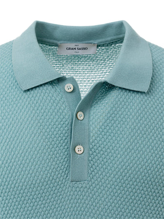 Gran Sasso Polo Knitting Pattern in Azzurro da uomo