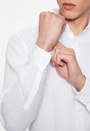 calvin klein Camicie LINEN SOLID SLIM SHIRT da uomo