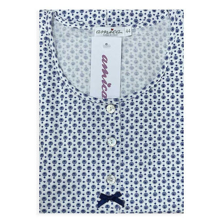 Amica Camicia da Notte Estiva Maniche Corte Aperta Avanti 21A578 S38 - Passarelli Biancheria