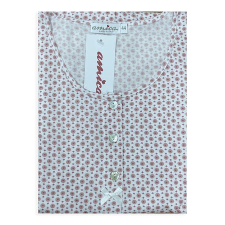 Amica Camicia da Notte Estiva Maniche Corte Aperta Avanti 21A578 S38 - Passarelli Biancheria