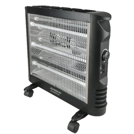 Stufa al Quarzo Ventilata Potenza 400-1200W 3 Modalità di Riscaldamento Ventola Spegnimento Automatico Protezione Surriscaldamento