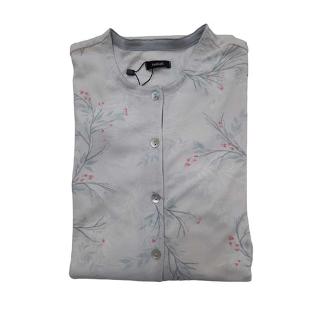 Camicia da notte Bisbigli Steli e Stili Serie 15, manica lunga, Serafino, fondo smerlato, in cotone/modal, Made in Italy
