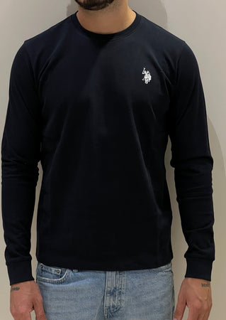 T-shirt manica lunga nido d'ape blu