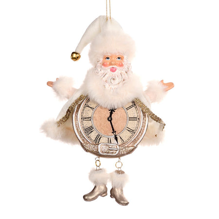 Pendaglio a forma di Babbo con orologio natalizio per albero decorazione natalizia da 18 cm