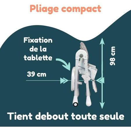 Seggiolone multiposizione - BAMBISOL - Reclinabile - Fino a 3 anni - Beige / Bianco