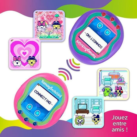 Bandai Tamagotchi Uni Tamagotchi connesso con braccialetto orologio Animale domestico virtuale Modello rosa 43351