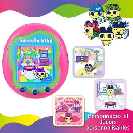 Bandai Tamagotchi Uni Tamagotchi connesso con braccialetto orologio Animale domestico virtuale Modello rosa 43351