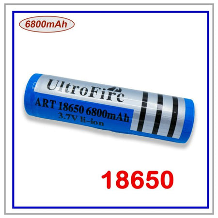 BATTERIA LITIO 18650 3.7V 6800 mAh PILA RICARICABILE TESTA ALTA TRAPANO TORCIA PACCO BATTERIA