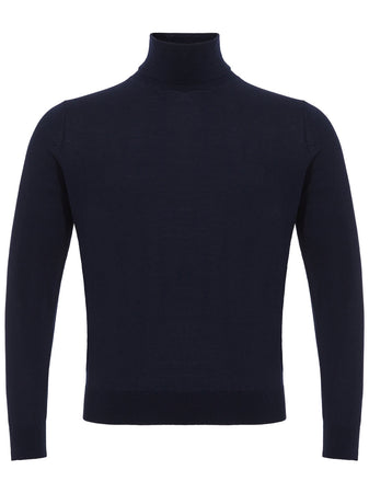 Colombo Dolcevita Blu Navy Cashmere e Seta da uomo