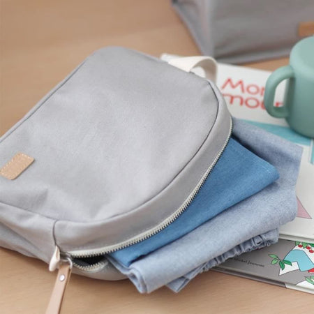 BEABA, beauty case per neonati in tela grigio perla