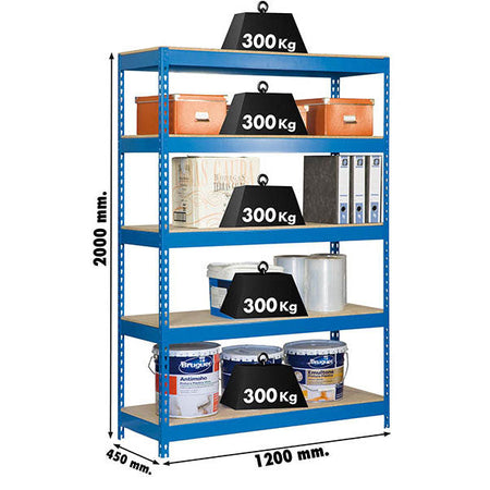BRICOFORTE 1204-5 CHIPBOARD AZUL/MADERA
