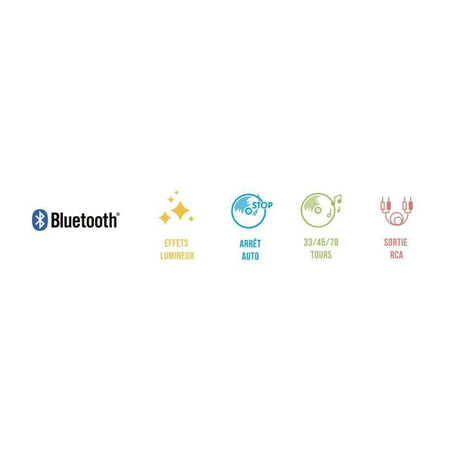 Giradischi - BIGBEN INTERACTIVE - Piatto luminoso - Trasmissione a cinghia - Bluetooth - Effetti luce