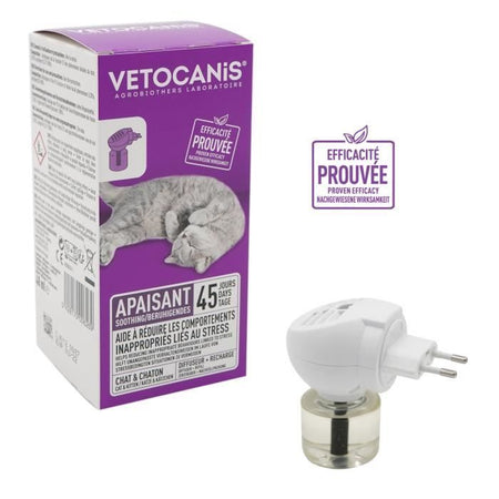 VETOCANIS Diffusore + Ricarica antistress per gatti - Efficace per 45 giorni