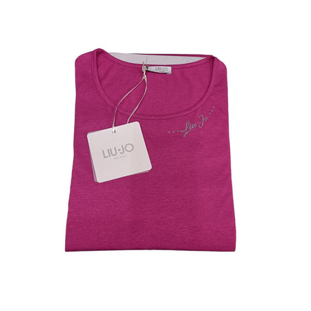 Camicia da notte donna Liu Jo DL0201 46, girocollo, manica corta, in cotone e modal, Made in Italy