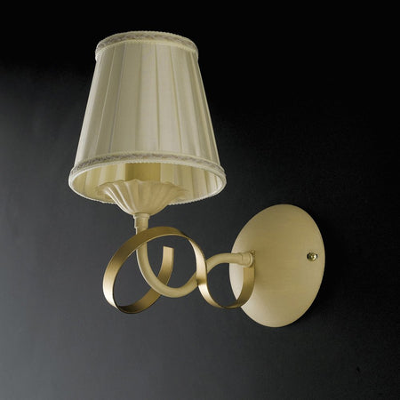Applique classico Bandolo 1 luce in ferro avorio oro e paralume avorio