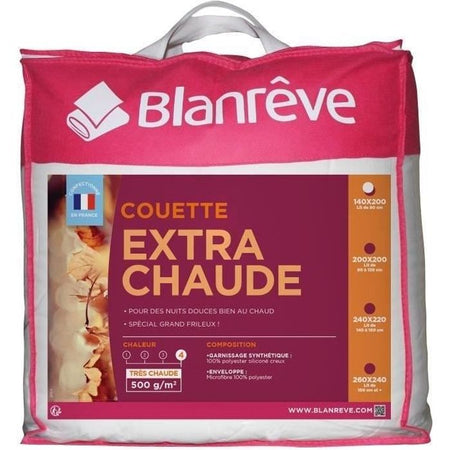 Piumino in microfibra extra caldo BLANREVE - 140 x 200 cm - Bianco