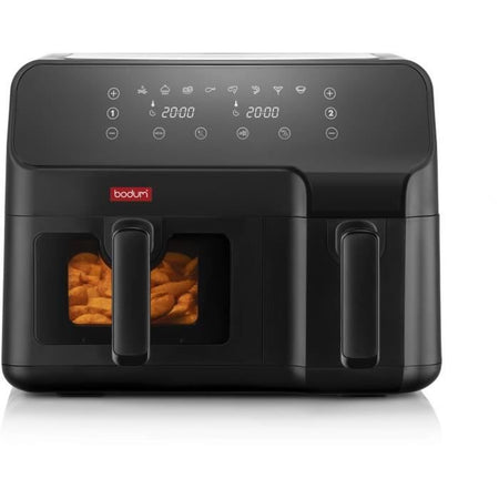 Friggitrice senza olio - BODUM - Doppio scomparto 3,2 L e 5,1 L - 2700 W - Nero