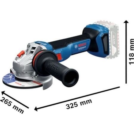 Smerigliatrice ad avviamento graduale GWS 18V-11 S da 125 mm, 18 V, solo cartone - Bosch Pro