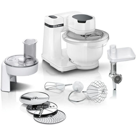 Robot da cucina BOSCH Serie 2 MUMS2AW21 - 700 W - 4 velocità - 3,8 L - 3 dischi - Tritacarne - Bianco
