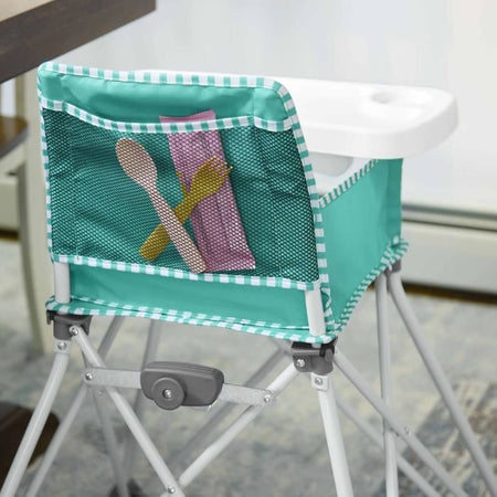 BRIGHT STARS Pop N Dine - Seggiolone per la pappa del bambino, pieghevole, portatile, da viaggio, leggero, facile da pulire, borsa per il trasporto inclusa