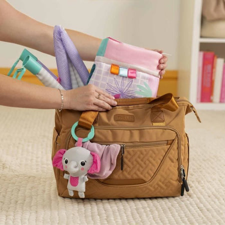 Tappetino attività pieghevole per bambini BRIGHT STARTS - Rosa giungla - Arco con giocattoli sensoriali e musicali, specchio