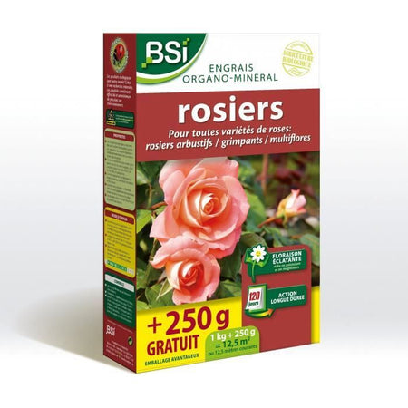Concime per Cespugli di Rose Bio - BSI - Fioritura brillante - Azione di lunga durata - 12,5 m