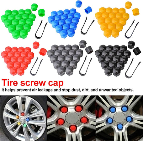X20 COPRIBULLONI 17MM COPRI DADI TAPPI CAPPUCCIO PER RUOTE AUTO IN ABS VERDE UNIVERSALI
