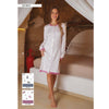 Baci di Notte Camicia da Notte in Caldo Cotone da Donna Aperta Avanti 50015 D25 - Passarelli Biancheria