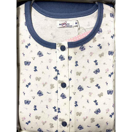Baci di Notte Camicia da Notte in Caldo Cotone da Donna Aperta Avanti 50015 D25 - Passarelli Biancheria