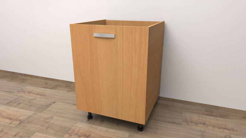 MOBILE BASE 60 COMPRESO DI ANTA, H 72 CM L 60 CM P 55,5 CM, SPEDIZIONE IN KIT FAGGIO