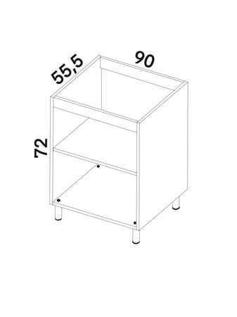 Mobile Base da 90. H 72 CM L 90 CM P 55,5 CM LARICE BIANCO