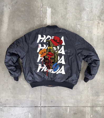 Bomber Militare Nero Horda Brand Bomb Horda Brand Streetwear