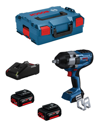 Bosch professional avvitatore a massa battente bosch gds 18v-1000 (2 x 5,0 ah + gal18v-40 + l-boxx 136) 4053423234718