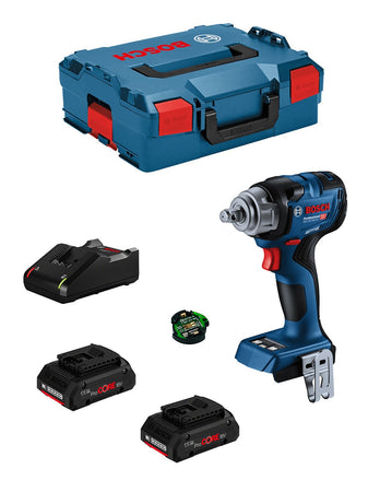 Bosch professional avvitatore a massa battente bosch gds 18v-330 hc (2 x 4,0 ah procore + gal18v-40 + l-boxx 136 + modulo bluetooth gcy 42) 4059952641782