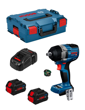 Bosch professional avvitatore a massa battente bosch gds 18v-750 c (2 x 8,0 ah procore + gal1880cv + l-boxx 136 + modulo bluetooth gcy42) 4059952655147