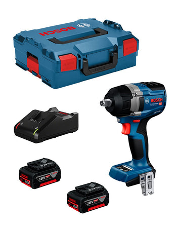 Bosch professional avvitatore a massa battente bosch gds 18v-750 c (2 x 5,0 ah + gal18v-40 + l-boxx 136) 4059952655154