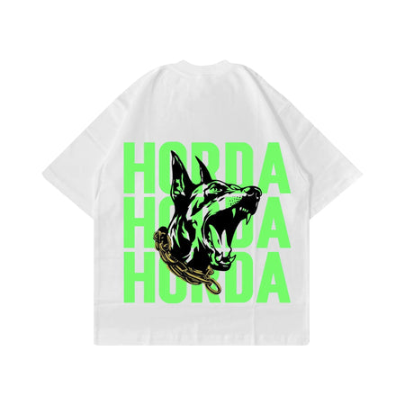 Boxy Fit T-shirt Bianca 100% Cotone Horda X3 Horda Brand Streetwear