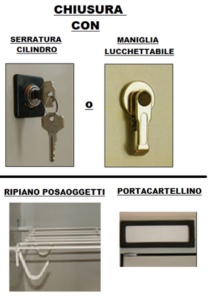 Armadio spogliatoio di metallo monoblocco con tramezza sporco/pulito a 3 posti cm. 117x47x180h
