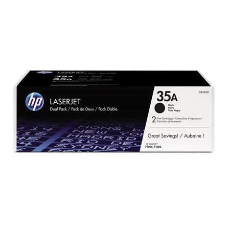 Confezione da 2 cartucce toner nero originali HP 35A per stampanti LaserJet P1005/P1006