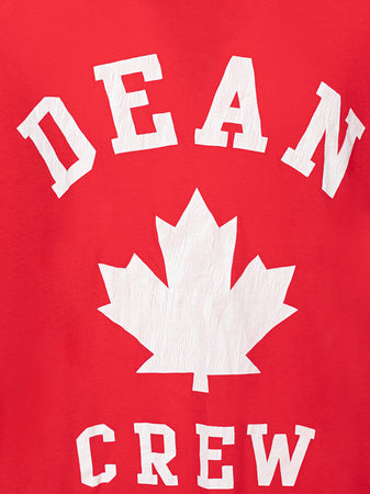 DSQUARED2 T-shirt Overfit in Cotone Rosso con Stampa Dsquared2. da uomo