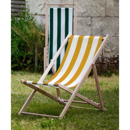 Sedia a sdraio con graffette - GIARDINO PRIVATO - Strisce - Giallo / Bianco