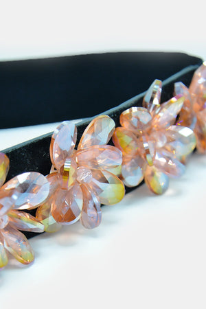 Cintura elastica con cristalli fiore