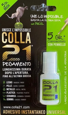 Colla 21 Cianoacrilato 5 Gr. Brush Blister
