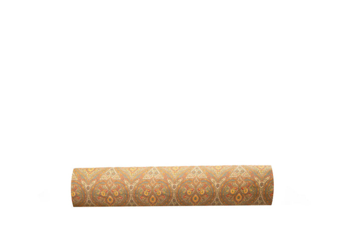 Completo letto lenzuola stampato stampa fantasia in raso di puro di cotone made in Italy MATRIMONIALE CACHEMIRE DORATO - Vanita di raso