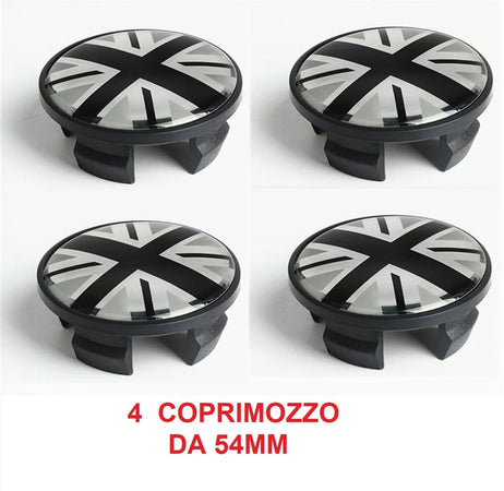 Coprimozzo Compatibile MINI 54mm Bandiera Nera COOPER ONE COUNTRYMAN BANDIERA NERA JACK