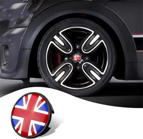 4 Coprimozzo Tappi MINI 54 mm Compatibile Mini COOPER ONE COUNTRYMAN BANDIERA JACK UK ROSSO