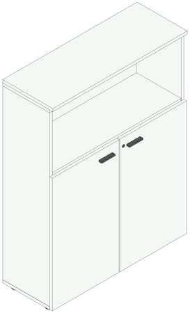 Armadio in legno ad ante battenti per ufficio cm. 90x33,7x117,6h