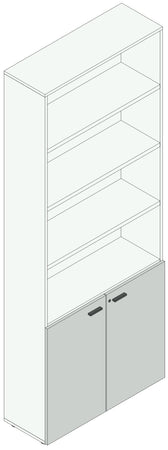 Armadio ad ante in melaminico per ufficio operativo cm. 90x33,7x232,8h