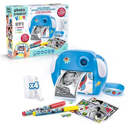 PHOTO CREATOR - Fotocamera a stampa istantanea Junior - Tema razzo - CLK 011 - Canal Toys