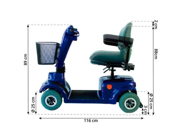 Scooter elettrico per disabili 4 ruote CTM Piscis, 135 kg max
